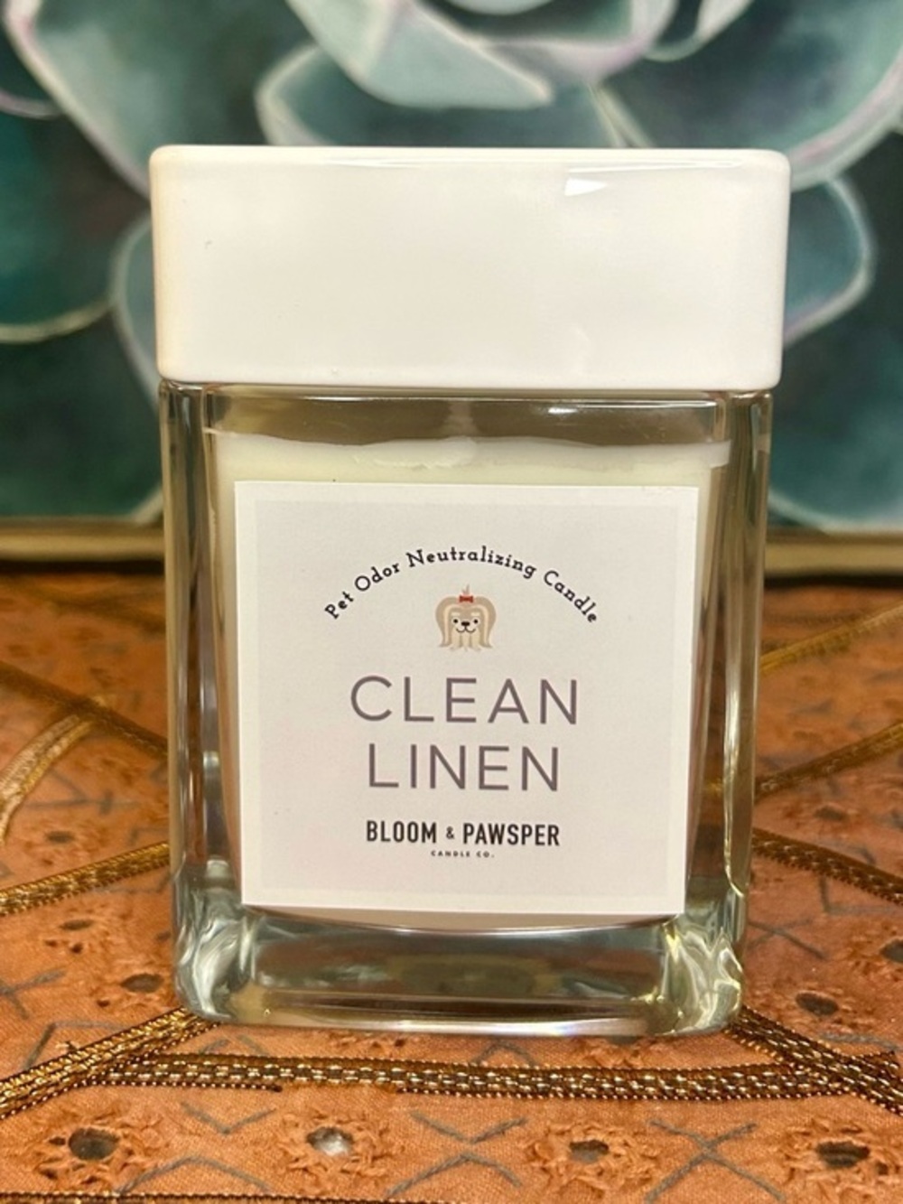 Bloom & Pawspurr Clean Linen Candle - White